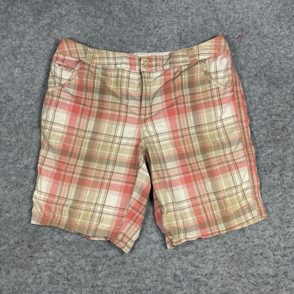 Plaid Women's Shorts in Red and Tan